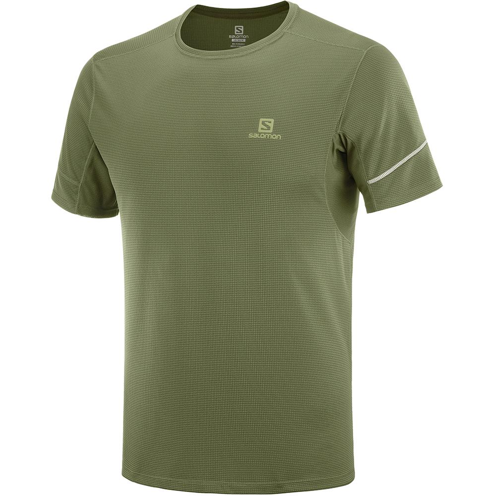 SALOMON UK AGILE SS M - Mens T-shirts Olive,UMCF92548